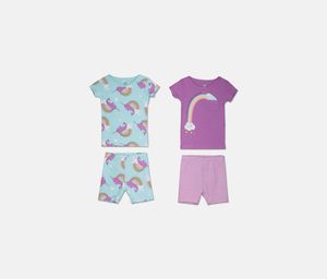 Baby Girls 4-Pieces Pajama Set  Purple/Turquoise
