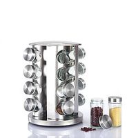 Kitchen Supplies Rotating Seasoning Rack Household Rotating Seasoning Tank Stainless Iron Spice Storage Seasoning Box Set miniinthebox - thumbnail