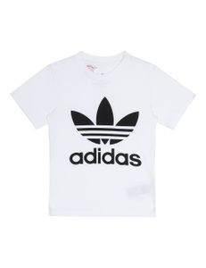 Trefoil Logo Cotton T-Shirt - White / Black