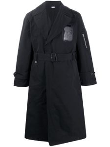 Random Identities fitted belted trench coat - Black