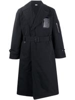 Random Identities fitted belted trench coat - Black