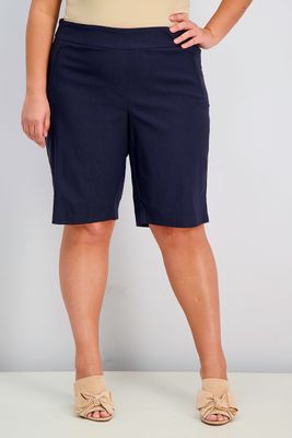 Womens Plus Size Plain Pull On Short Ink Womens Plus Size Plain Pull On Short Ink