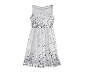 Girls  Sequin Illusion Dress  Gray/Silver