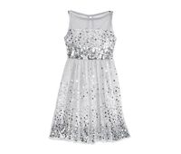 Girls  Sequin Illusion Dress  Gray/Silver - thumbnail