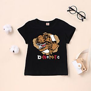 Kids Boys' T shirt Tee Short Sleeve Graphic White Black Children Tops Summer Basic Daily Wear Lightinthebox