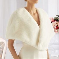 Shawl  Wrap Faux Fur Wraps Shawls Women's Wrap Bolero Pure Elegant Sleeveless Faux Fur Wedding Wraps With Pure Color For Event  Party Fall  Winter Lightinthebox - thumbnail