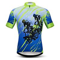 21Grams Men's Short Sleeve Cycling Jersey Summer Spandex Polyester BlueGreen Gradient Bike Jersey Top Mountain Bike MTB Road Bike Cycling Quick Dry Moisture Wicking Breathable Sports Clothing Apparel Lightinthebox - thumbnail