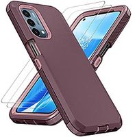 compatible for oneplus nord n200 5g case with hd screen protector [2 pack] three layer heavy duty hard shockproof armor protector case, for oneplus nord n200 5g [6.49, 2021],winered-pink Lightinthebox - thumbnail