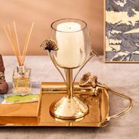 Floral Accented Candleholder - 23 cms