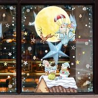 2730cm2pcs PVC Static Cling Cartoon Christmas Glass Film Window Privacy Sticker Home Bathroom Decortion  Window Film  Window Sticker  Door Sticker Wall Stickers for bedroom living room Lightinthebox - thumbnail