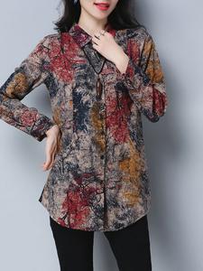 Casual Tree Printed Women Shirs