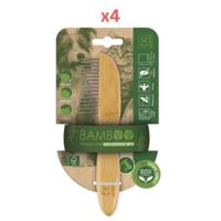 M-Pets Bamboo Regular Comb 16 Teeth (Pack of 4)