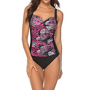 Women's One Piece Swimsuit Spandex Swimwear Bodysuit Quick Dry Breathable Sleeveless Swimming Surfing Water Sports Floral  Botanical Summer  Stretchy Lightinthebox