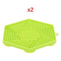Trixie Lick N Snack Hexagon Mat With Suction Pad For Dogs - Green 17cm (Pack Of 2)