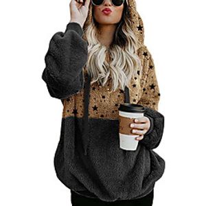 Women's Hoodie Pullover Color Block Front Pocket Daily Fuzzy Hoodies Sweatshirts  Cotton Slim Gray Green Black miniinthebox
