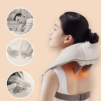 Massagers for Neck and Shoulder with Heat, Deep Tissue 3D Kneading Pillow, Electric Shiatsu Back Neck And Shoulder Massage, Shoulders, Foot, Legs, Body - Relieve Muscle Pain - Office, Home  Car miniinthebox