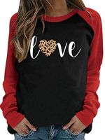 Valentine's Day Long-sleeved New Love Love Print Raglan Round Neck Long-sleeved T-shirt