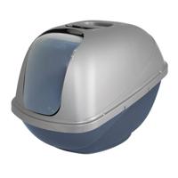 Petmate Large Basic Hooded Litter Pan, Blue Steel-Pearl Silver