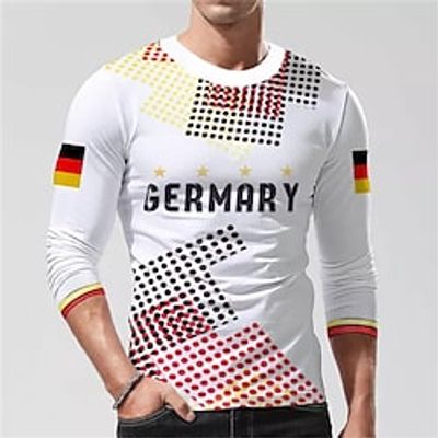 Men's T shirt Tee Letter Graphic Prints Crew Neck White 3D Print Outdoor Street Long Sleeve Print Clothing Apparel Basic Sports Designer Casual Lightinthebox