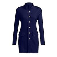 Women's Coat Solid Color Others Casual Coat Spring  Summer Valentine's Day Long Jacket Blue Lightinthebox - thumbnail