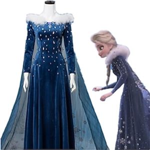Frozen Princess Elsa Anna Dress Cosplay Costume Women's Movie Cosplay Cosplay Costume Blue Dress Halloween Masquerade Polyester Lightinthebox
