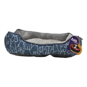 Nutrapet Aahh Dog Bed Squarey L46 x W36 x H42 cm Flannel Blue Grey Doggies Love