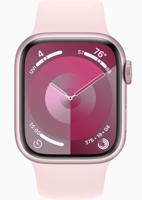 Apple Watch Series 9, 41mm, GPS, Pink Aluminum Case With Light Pink Sport band-M/L