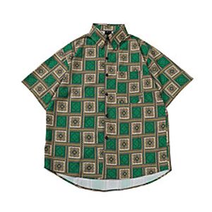 Men's Shirt Other Prints Graphic Button-Down Print Short Sleeve Casual Tops Basic Hawaiian Distressed Green  Summer Lightinthebox