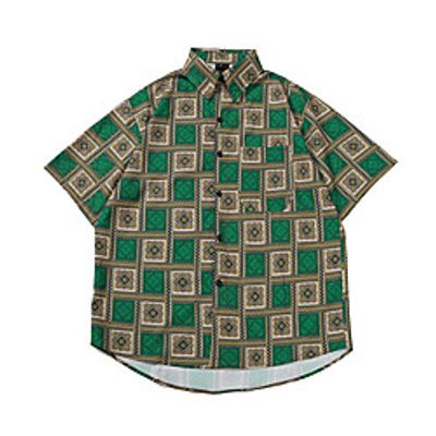 Men's Shirt Other Prints Graphic Button-Down Print Short Sleeve Casual Tops Basic Hawaiian Distressed Green  Summer Lightinthebox