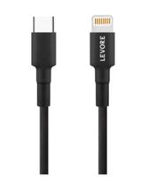Levore 6ft TPE USB C to Lightning Cable-Black- LCS412-BK