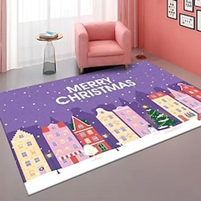 Cartoon Christmas Carpet Easy to Clean Sofa Tea Table Floor Mat Bedroom Full of Bedside Carpet Lightinthebox