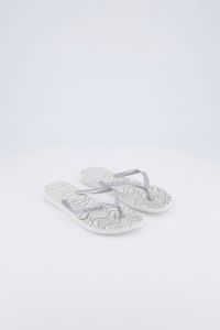 Womens Style 2 Slim Reveillon Slippers  White/Bright Silver