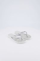 Womens Style 2 Slim Reveillon Slippers  White/Bright Silver - thumbnail