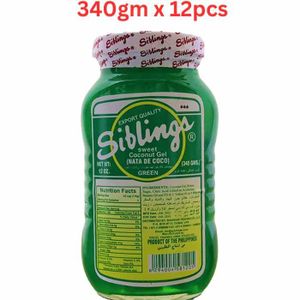 Siblings Sweet Coconut Gel Natadecoco Green - 340 Gm Pack Of 12 (UAE Delivery Only)