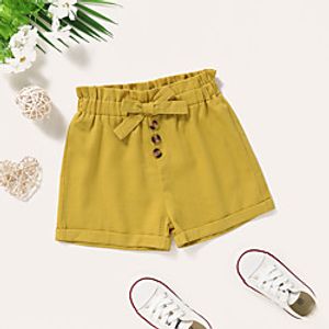 Kids Toddler Girls' Shorts Yellow Black Polka Dot Print Active 2-8 Years Lightinthebox