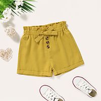 Kids Toddler Girls' Shorts Yellow Black Polka Dot Print Active 2-8 Years Lightinthebox - thumbnail