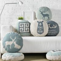 Rounded Cushions Cotton Linen Cushion&Covers