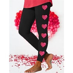 Women's Slim Leggings Ankle-Length High Elasticity High Waist Casual Daily Valentine's Day Yoga Black White S M Spring, Fall, Winter, Summer Lightinthebox