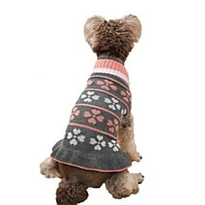 Dog Cat Sweater Dress Dog clothes Plants Leaf Elegant Euramerican Weekend Homewear Winter Dog Clothes Puppy Clothes Dog Outfits Warm Blue Gray Costume for Girl and Boy Dog Knitted XS S M L XL miniinthebox