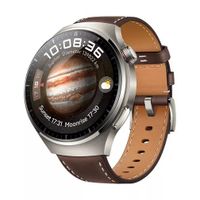 Huawei Watch 4 Pro LTE, Titanium Alloy Case, Dark Brown Leather Strap