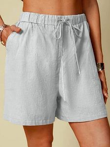 Loose Casual Solid Color Elastic Waist Shorts