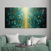 Handmade Oil Painting Canvas Wall Art Decoration Contemporary Green Abstract for Home Decor Rolled Frameless Unstretched Painting Lightinthebox