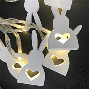 1m 2m String Lights 10 / 20 LEDs 1pc Rabbit Design Warm White Easter Day Party Decorative AA Batteries Powered miniinthebox