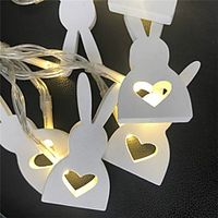1m 2m String Lights 10 / 20 LEDs 1pc Rabbit Design Warm White Easter Day Party Decorative AA Batteries Powered miniinthebox - thumbnail