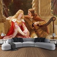 Victorian Era Religious Art Hanging Tapestry Wall Art Large Tapestry Mural Decor Photograph Backdrop Blanket Curtain Home Bedroom Living Room Decoration Tristan Isolde Medieval Edmund Blair Leighton Lightinthebox - thumbnail