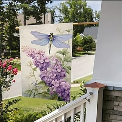 Spring Dragonfly Floral Garden Flag 12x18Inch Outdoor Decorations Welcome Garden Patio Flag Yard Flag Double Sided Holiday Outdoor Flags 1pc Lightinthebox