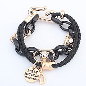 Women's Wrap Bracelet Vintage Bracelet Loom Bracelet Braided Dolphin Precious Vintage Boho PU Leather Bracelet Jewelry Black For Daily Street miniinthebox