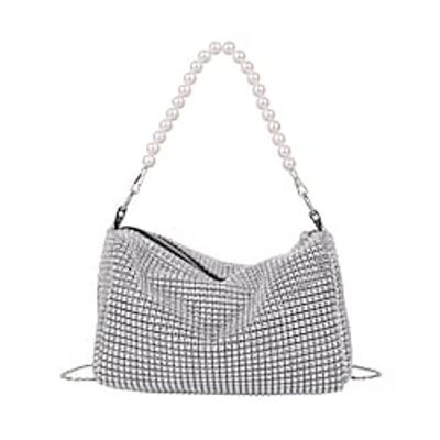 Women's Sling Bags Evening Bag Crossbody Bag PU Leather Sequin Geometric 3D Metallic Daily Going out Black Silver Lightinthebox