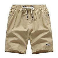 Men's Summer Shorts Casual Shorts Pocket Plain Comfort Breathable Outdoor Daily Going out Fashion Casual Black White Lightinthebox - thumbnail