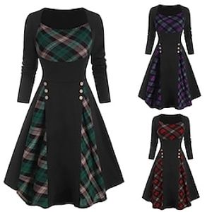 Fancy Christmas Dress Women's 1950s Christmas Masquerade Christmas Eve Adults' Party Christmas New Year Eve Polyester Dress miniinthebox